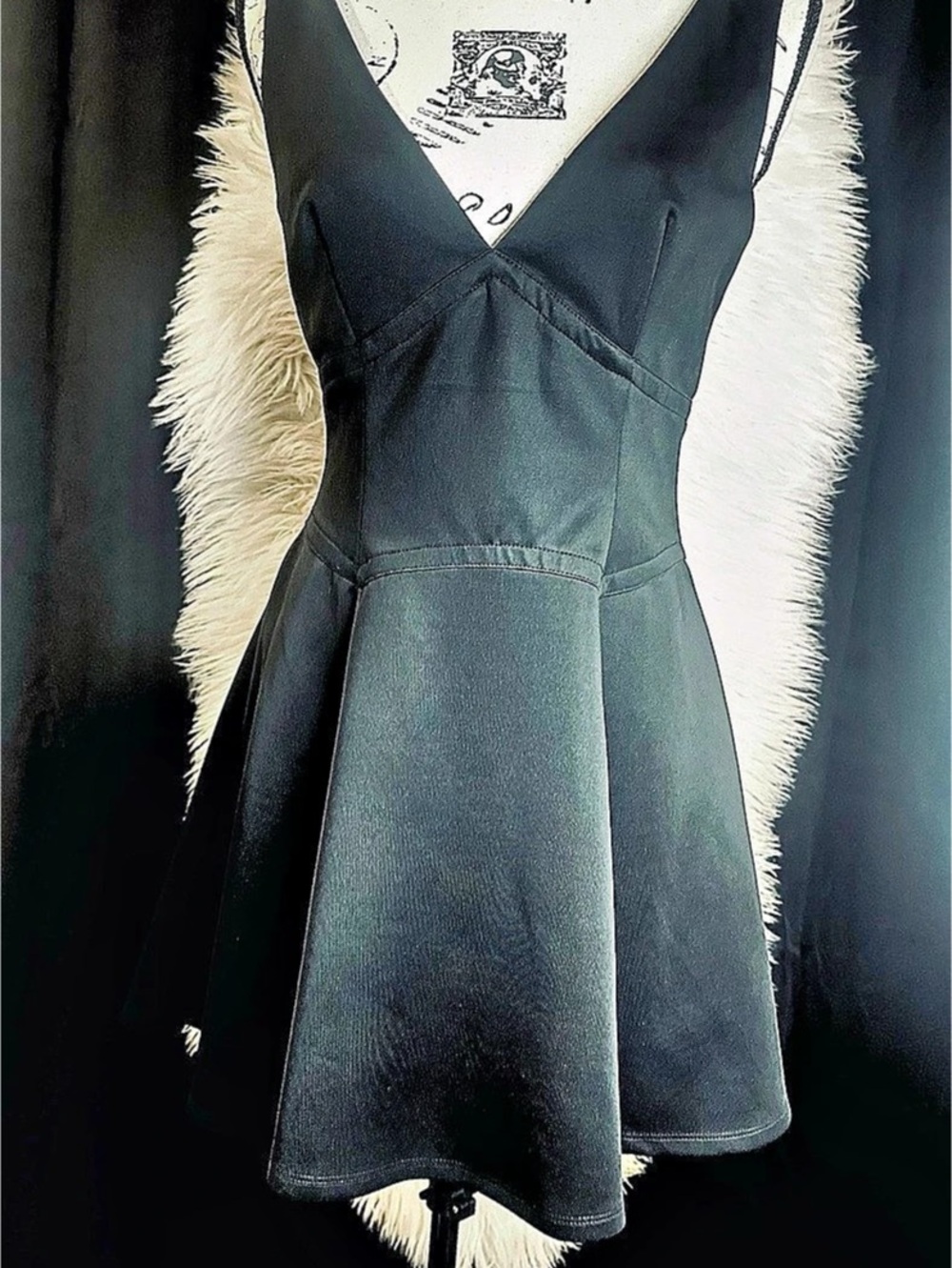 Fit & Flare Black Skater Dress• Fitted Bodice• Above the Knee• Party • Cocktail